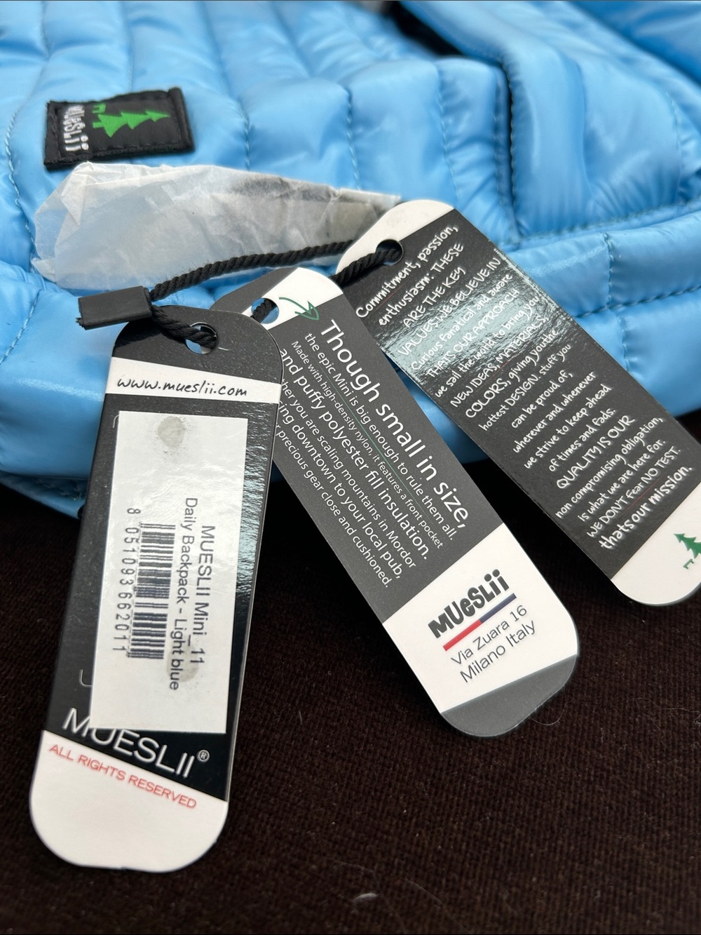Italian Made Quilted Mini Backpack - Picture 4 of 5